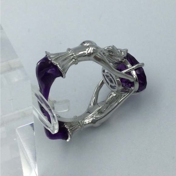 Sz 8 Genuine Amethyst Ballet Dance Inspired Ring - Picture 3 of 4